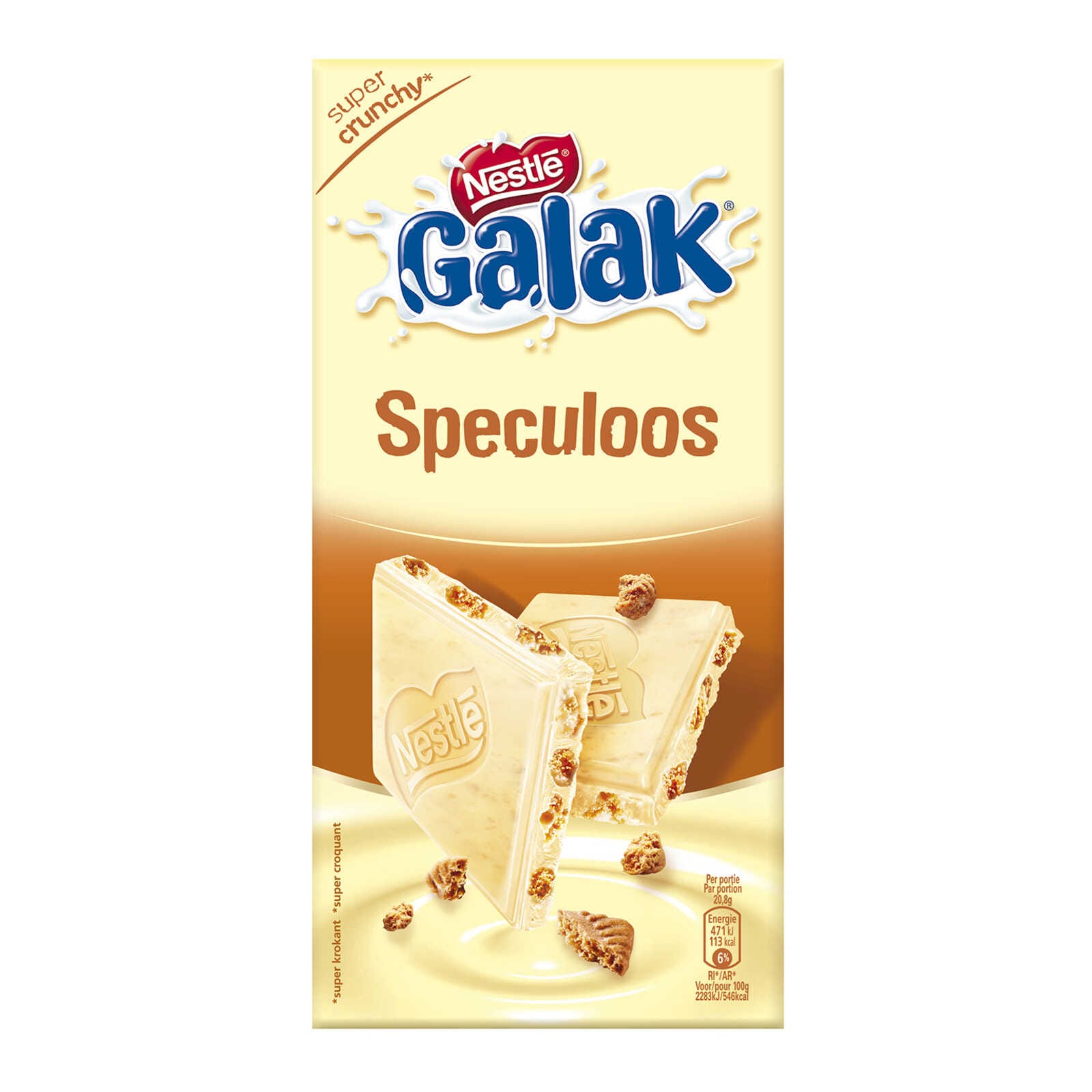 Galak Chocolat Blanc Speculos 125 Gr Delhaize