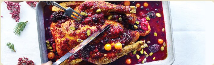Feestelijke kalkoen op het menu