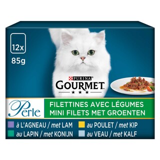 Gourmet | Perle | Aliment Chat | Adulte | Filettines | Viandes 12 x 85 gr