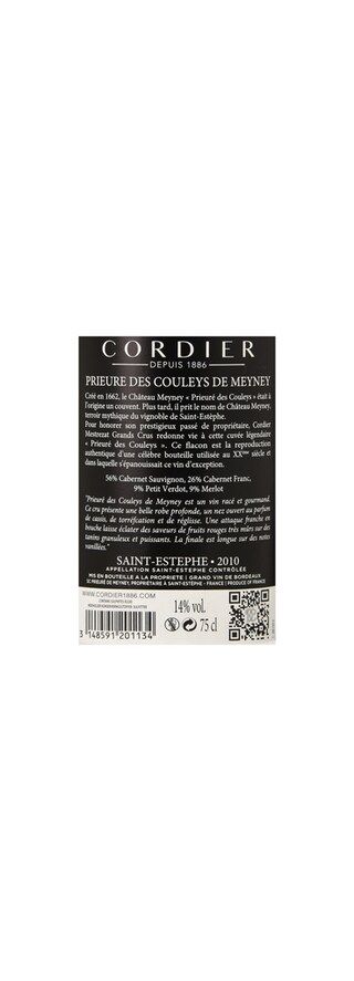 France - Frankrijk | Bordeaux - Saint-Estèphe | Prieuré Couleys de Meyney 2010 