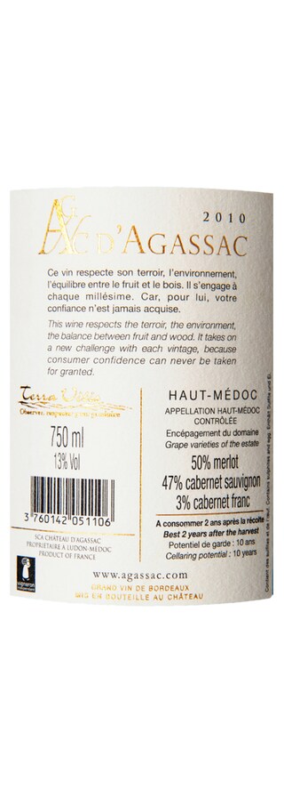 France - Frankrijk | Bordeaux - Haut-Médoc | Château D'Agassac 2010 