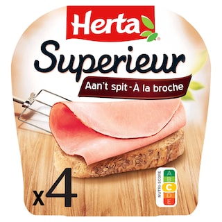 Herta | Jambon cuit à la broche | 4 Tranches 133 gr