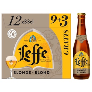 Leffe | Bière d'abbaye | Blonde | 6,6% | Bouteille 9+3 