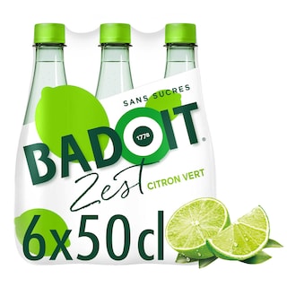 Badoit | Eau minérale | Citron vert | Zest | Pétillante | PET 
