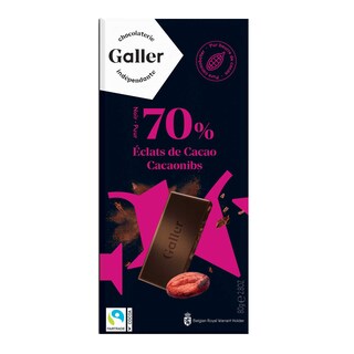 Galler | Chocolat | Noir 70% éclats de cacao |Tablette | FT 