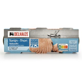 Delhaize | Thon | Naturel 3 x 56 gr
