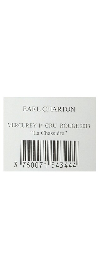 FR BOURGOGNE COTES CHALONNAISE | Bourgogne - Côte Chalonnaise | Mercurey 1er Cru La Chassière 2013 Rouge 