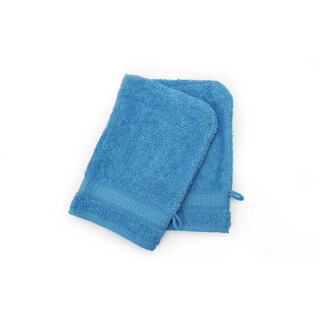 Delhaize | Care | Set 2 washandjes | 15x21cm | Blauw 
