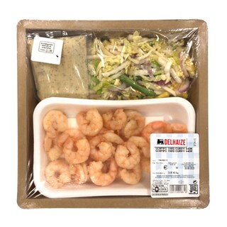 Delhaize | Wok | Scampi | Thai Curry saus 