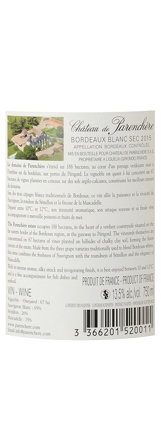 France - Frankrijk | Bordeaux | Château de Parenchère 2015 Blanc 