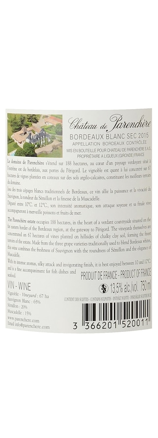 France - Frankrijk | Bordeaux | Château de Parenchère 2015 Blanc 