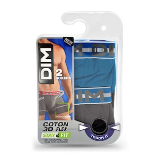 Dim | Paris | Boxers 3DFlex Stay&Fit | bleu /gris | T3 