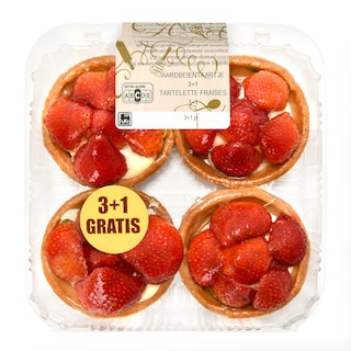 Delhaize | Tartelettes | Aux fraises | 3 + 1 gratuite 