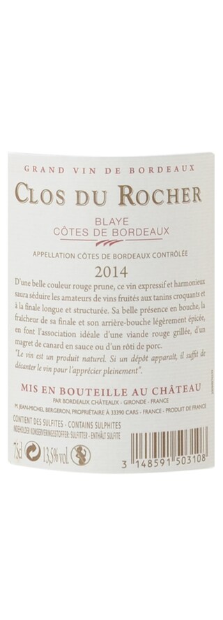 France - Frankrijk | Blaye - Côtes de Bordeaux | Clos du Rocher 14 Rouge 