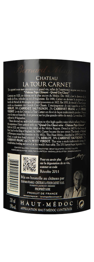 FR BORDEAUX HAUT-MEDOC | Château La Tour Carnet 2011 | Rouge 