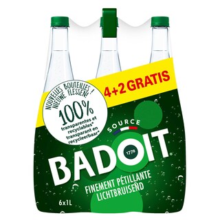 Badoit | Eau minérale | Finement pétillante | PET 4+2 6 x 1 l