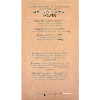 Delhaize | Thé | Vert | Gingembre | Sachets 