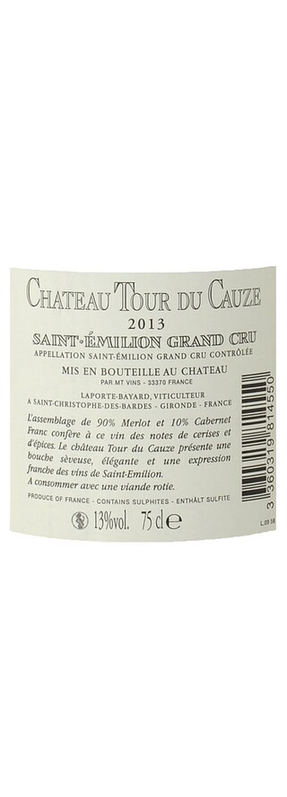 FR BORDEAUX SAINT EMILION GC | Château Tour de Cauze 2013 