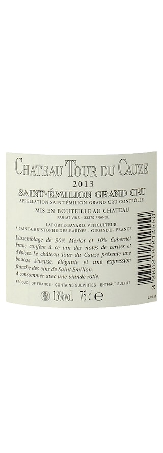 FR BORDEAUX SAINT EMILION GC | Château Tour de Cauze 2013 