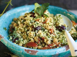 Valse tabouleh van echte bloemkool