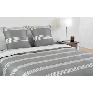 Karl Lagerfeld | Parure de lit | 260x240 | rayures gris/blanc 