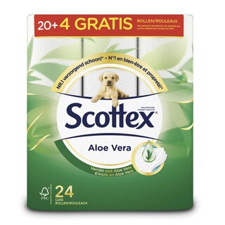 Scottex | Papier toilette | Doux | Aloe vera | Eco | 20+4R 