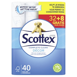 Scottex | Toiletpapier | Regular | Decor | Eco | 32+8 