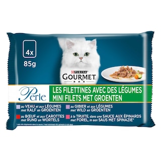 Gourmet | Perle | Kattenvoeding | Adult | Mini Filets | Légumes 4 x 85 gr