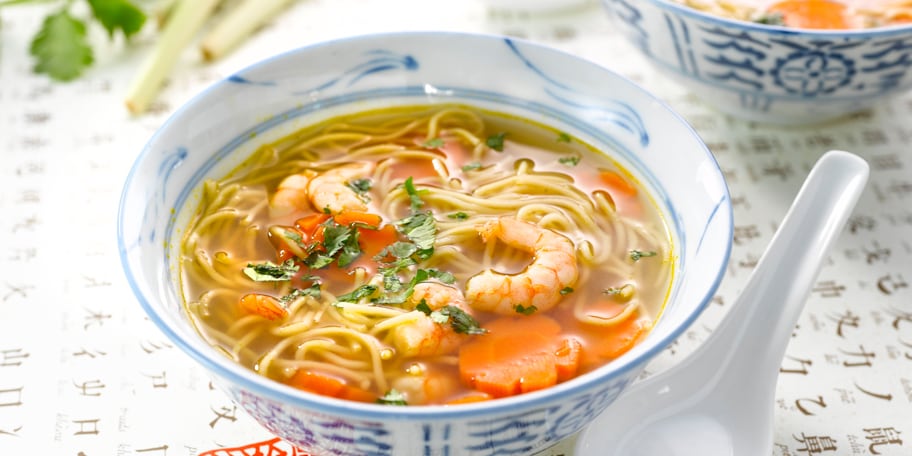 Soupe parfumée aux crevettes