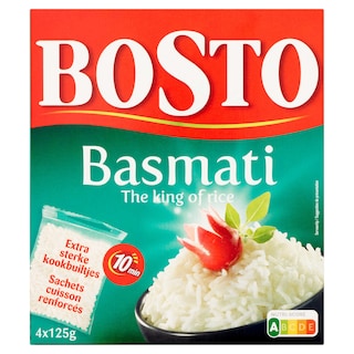 Bosto | Rijst | Basmati | 10 min 4 x 125 gr