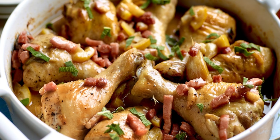 Kippenonderbouten gekonfijt in bier