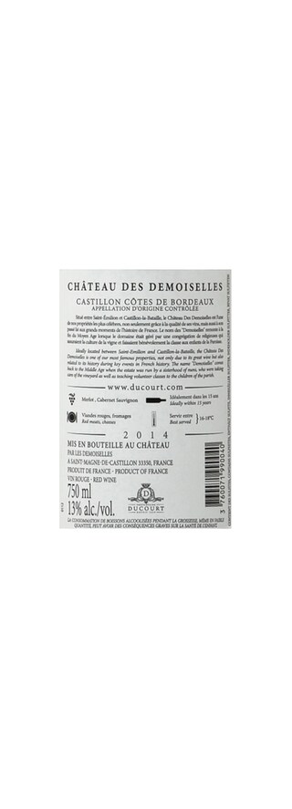 France - Frankrijk | Castillon Côtes de Bordeaux | Château des Demoiselles 2014 Rouge 