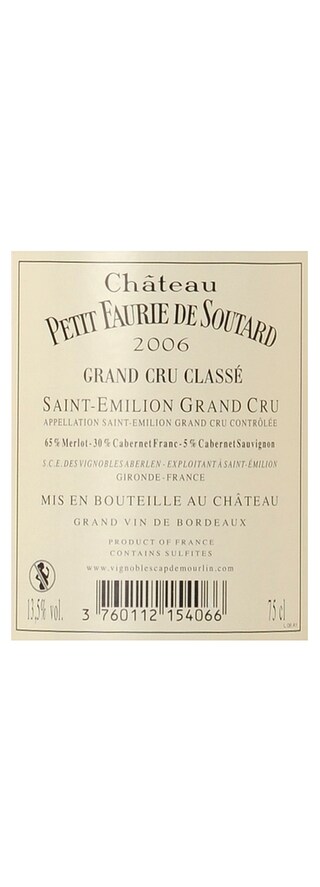 France - Frankrijk | Bordeaux - Saint Emilion GC | Château Petit Faurie de Soutard 2006 Rouge 