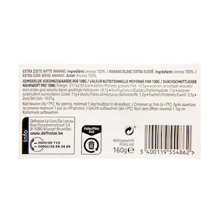 Delhaize | FB | ananas | blanc | doux | 160G 