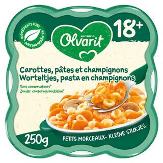 Olvarit | Maaltijd | worteltjes pasta | 18M 250 gr