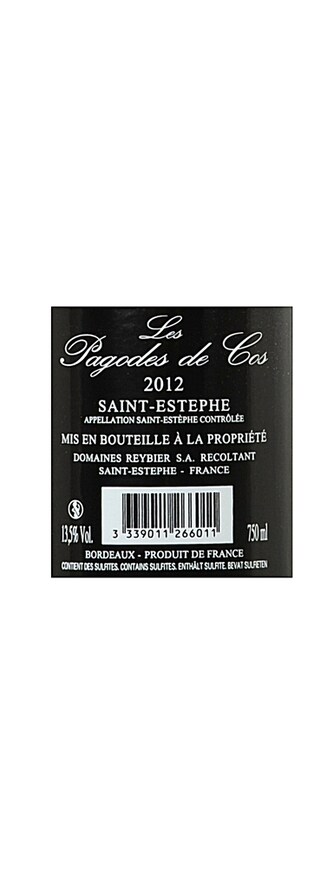 FR BORDEAUX SAINT ESTEPHE | Pagodes de Cos 2012 Rood 