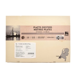 Delhaize | 12 Platte oesters | Zeeland | 3/0 