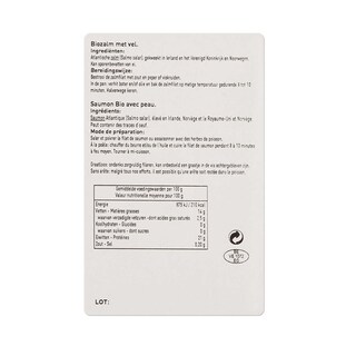Delhaize | Bio | Zalmfilets | Atlantisch | Met vel | Bio 