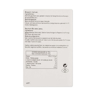 Delhaize | Bio | Zalmfilets | Atlantisch | Met vel | Bio 