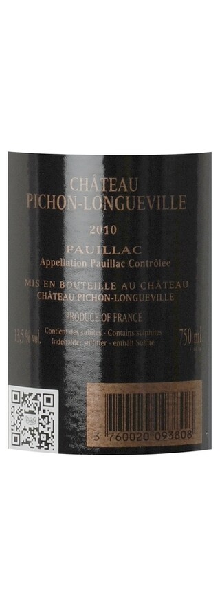 France - Frankrijk | Bordeaux Pauillac | Château Pichon Baron | 2010 | Rouge 