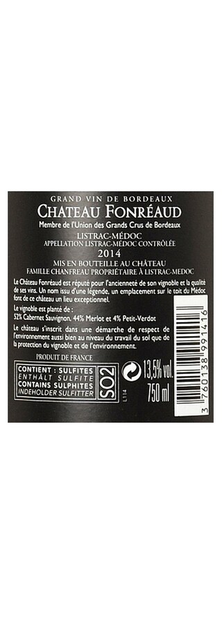 France - Frankrijk | Bordeaux - Listrac | Château Fonreaud 2015 Rood 
