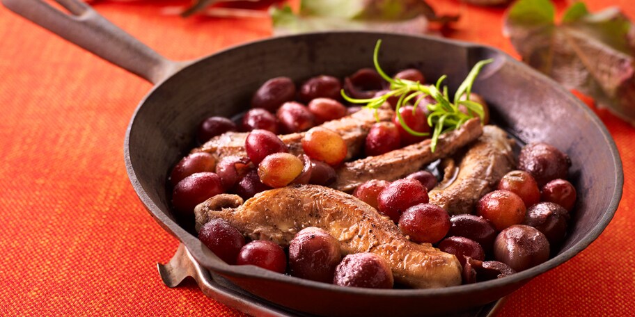 Filet van haas met verse druiven