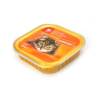 Delhaize | Aliment chat | Terrine | Boeuf-Poulet 