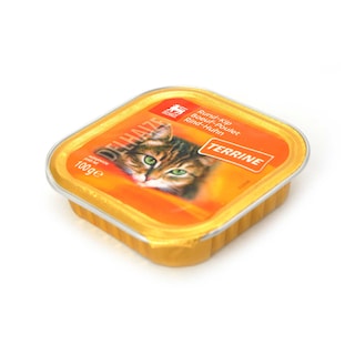 Delhaize | Aliment chat | Terrine | Boeuf-Poulet 