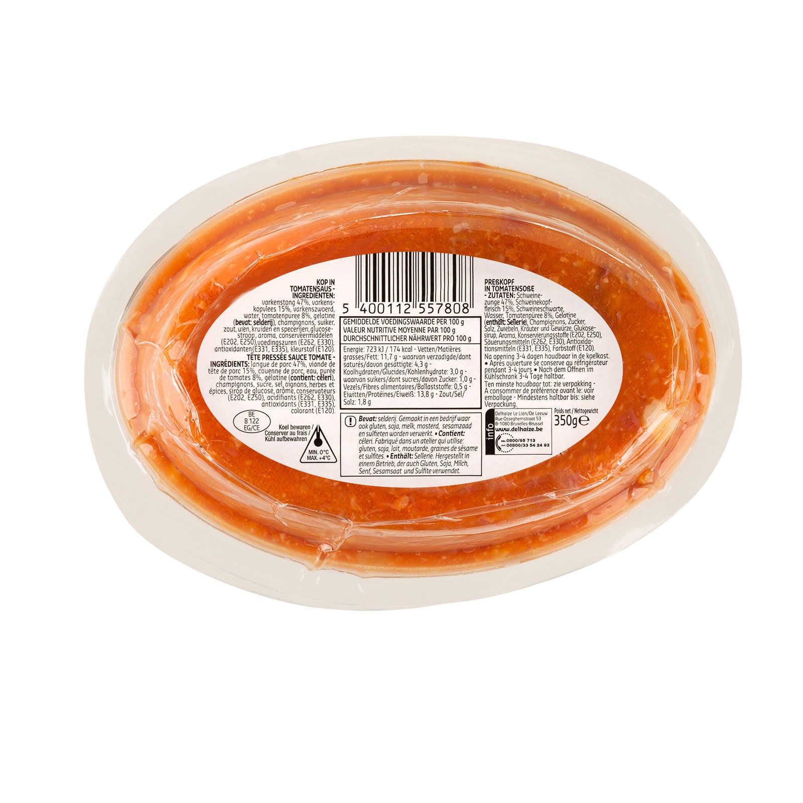 Delhaize Tête pressée Sauce tomate 350 gr Delhaize