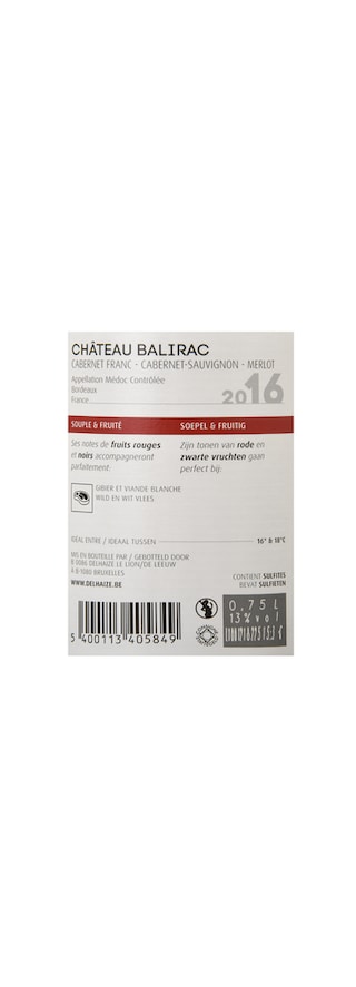 France - Frankrijk | Bordeaux - Médoc | Château Balirac 2016 