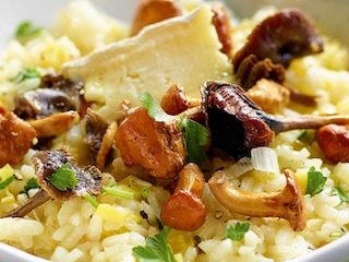 Risotto aux champignons des bois et au brie