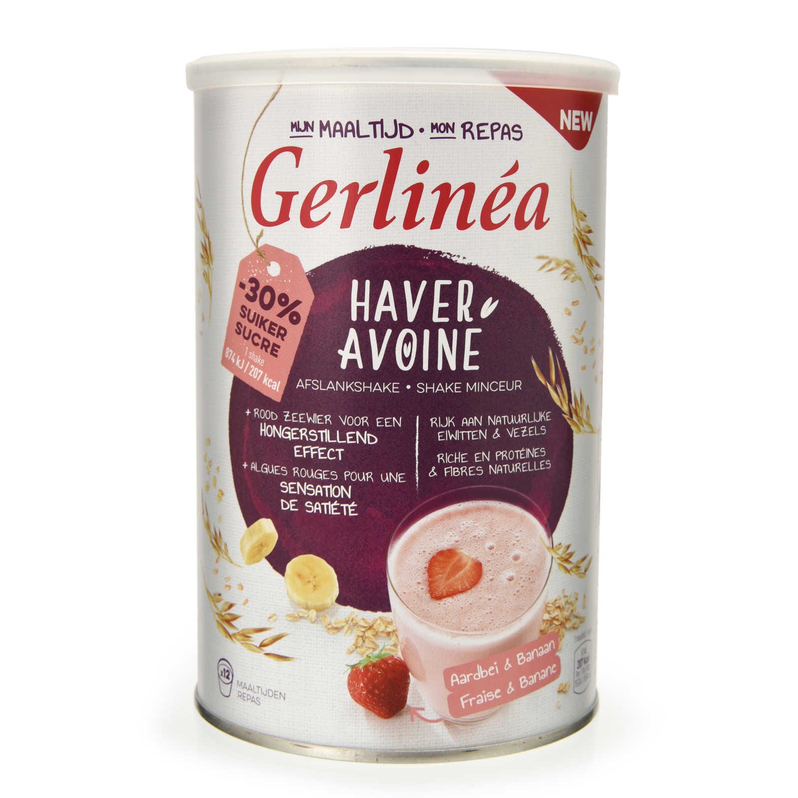 Gerlinéa, Milkshake, Avoine-Fraise-Banane, 420 gr