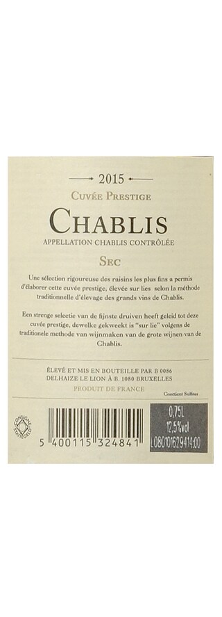 France - Frankrijk | Bourgogne - Chablis A.C. | Chablis Cuvée Prestige 15 Wit 