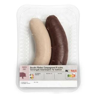 Delhaize | Boudins de campagne | Noir-Blanc 